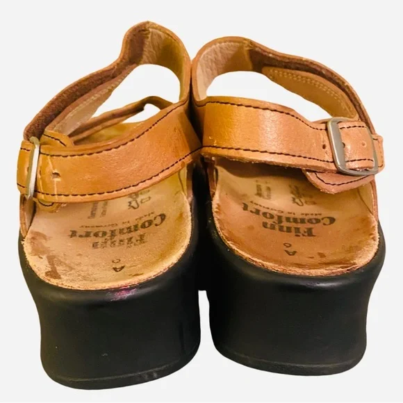 Finn Comfort Jersey Women’s Sandals 6A  US 8.5 Leather Cognac - Picture 6 of 9